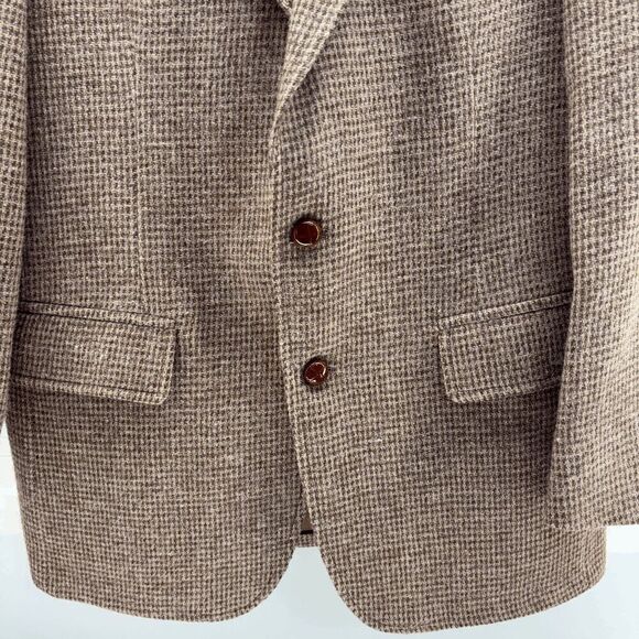 Vintage Magee Handwoven Donegal Wool Houndstooth Weave Mens 42R EUC - Picture 2 of 8